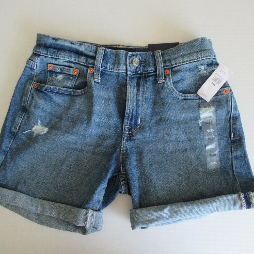 Gap Women's 5" Distressed Denim Shorts Sz 0/25 NWT $50